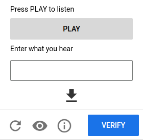 reCAPTCHA v2 asking to type the content of an audio snippet